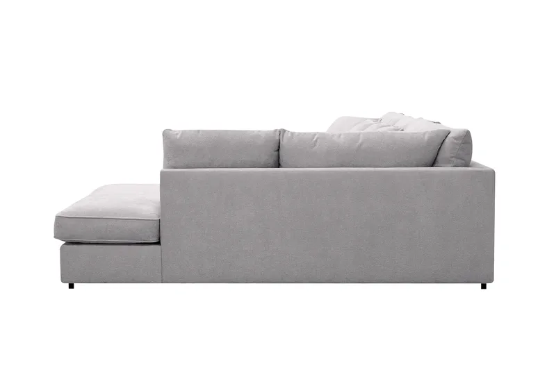Rossita Lyx 6-sits Högervänd U-formad Extra djup Soffa med Divan och Schäslong i Chenille - Grå - Möbler - Soffa - U-soffa