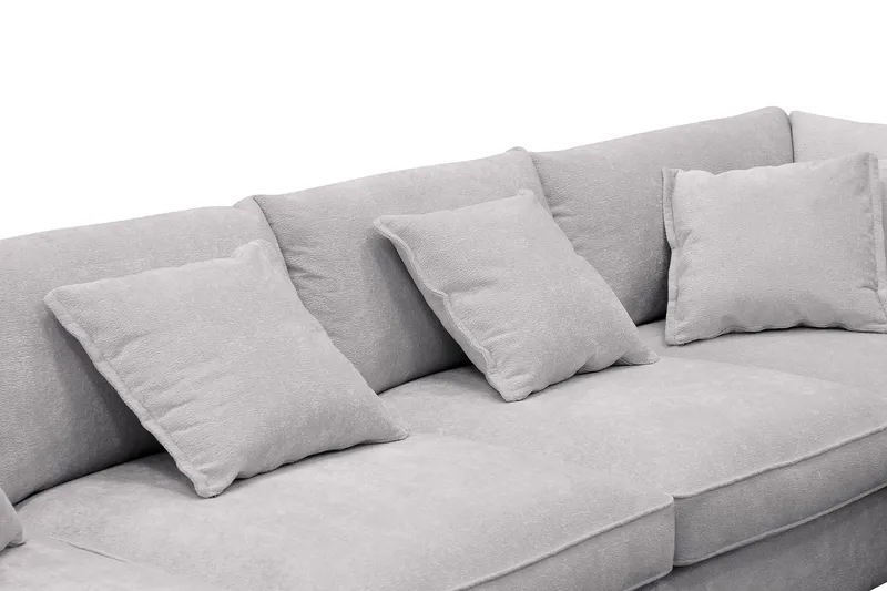 Rossita Lyx 6-sits Högervänd U-formad Extra djup Soffa med Divan och Schäslong i Chenille - Grå - Möbler - Soffa - U-soffa