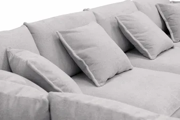Rossita Lyx 6-sits Högervänd U-formad Extra djup Soffa med Divan och Schäslong i Chenille - Grå - Möbler - Soffa - U-soffa