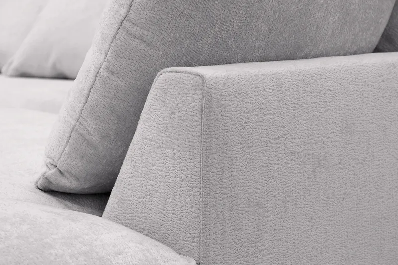 Rossita Lyx 6-sits Högervänd U-formad Extra djup Soffa med Divan och Schäslong i Chenille - Grå - Möbler - Soffa - U-soffa
