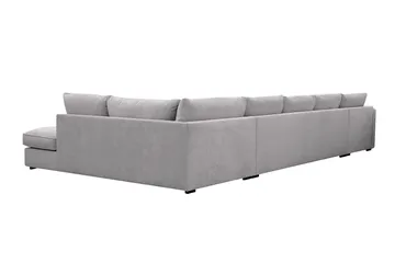 Rossita Lyx 6-sits Högervänd U-formad Extra djup Soffa med Divan och Schäslong i Chenille - Grå - Möbler - Soffa - U-soffa