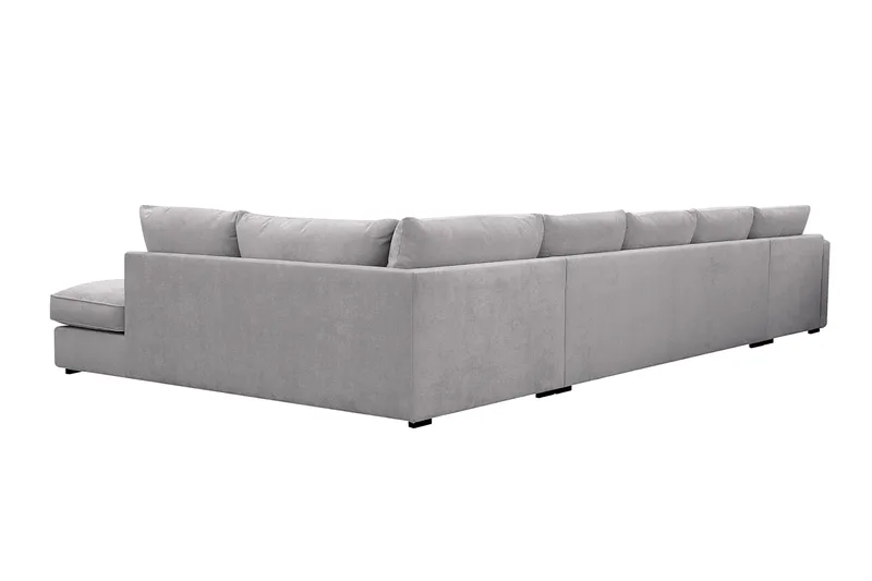 Rossita Lyx 6-sits Högervänd U-formad Extra djup Soffa med Divan och Schäslong i Chenille - Grå - Möbler - Soffa - U-soffa