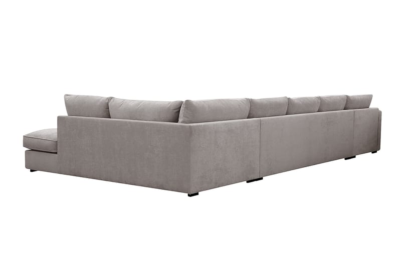 Rossita Lyx 6-sits Högervänd U-formad Extra djup Soffa med Divan och Schäslong i Chenille - Grå/Brun - Möbler - Soffa - U-soffa