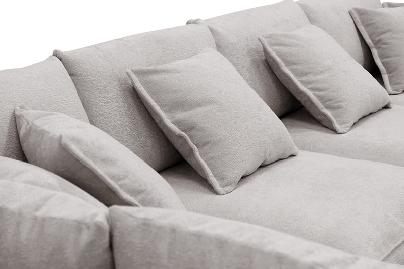Rossita Lyx 6-sits Högervänd U-formad Extra djup Soffa med Divan och Schäslong i Chenille - Grå/Brun - Möbler - Soffa - U-soffa