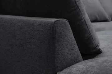 Rossita Lyx 6-sits Högervänd U-formad Extra djup Soffa med Divan och Schäslong i Chenille - Svart - Möbler - Soffa - U-soffa
