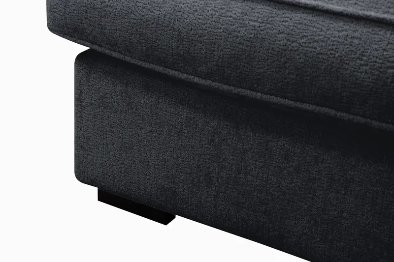 Rossita Lyx 6-sits Högervänd U-formad Extra djup Soffa med Divan och Schäslong i Chenille - Svart - Möbler - Soffa - U-soffa
