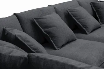 Rossita Lyx 6-sits Högervänd U-formad Extra djup Soffa med Divan och Schäslong i Chenille - Svart - Möbler - Soffa - U-soffa