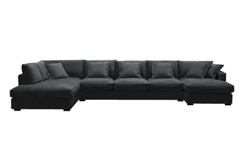 Rossita Lyx 6-sits Högervänd U-formad Extra djup Soffa med Divan och Schäslong i Chenille