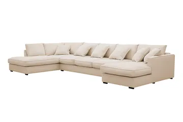 Rossita Lyx 6-sits Högervänd U-formad Extra djup Soffa med Divan och Schäslong i Manchester - Beige - Möbler - Soffa - U-soffa