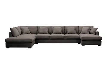 Rossita Lyx 6-sits Högervänd U-formad Extra djup Soffa med Divan och Schäslong i Manchester - Brun - Möbler - Soffa - U-soffa