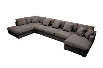 Rossita Lyx 6-sits Högervänd U-formad Extra djup Soffa med Divan och Schäslong i Manchester - Brun - Möbler - Soffa - U-soffa