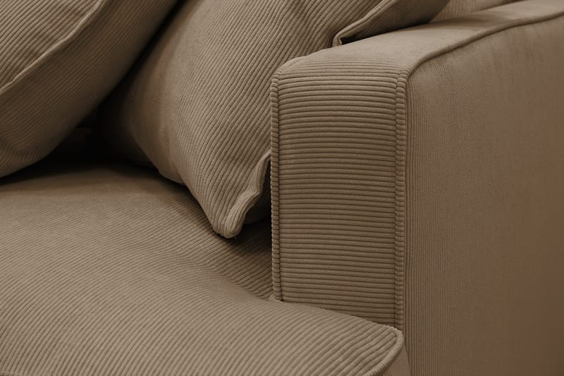 Rossita Lyx 6-sits Högervänd U-formad Extra djup Soffa med Divan och Schäslong i Manchester - Ljusbrun - Möbler - Soffa - U-soffa