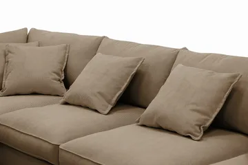 Rossita Lyx 6-sits Högervänd U-formad Extra djup Soffa med Divan och Schäslong i Manchester - Ljusbrun - Möbler - Soffa - U-soffa