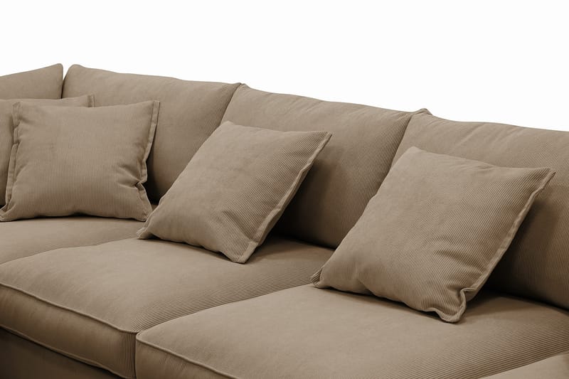 Rossita Lyx 6-sits Högervänd U-formad Extra djup Soffa med Divan och Schäslong i Manchester - Ljusbrun - Möbler - Soffa - U-soffa