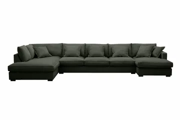 Rossita Lyx 6-sits Högervänd U-formad Extra djup Soffa med Divan och Schäslong i Manchester - Mörkgrön - Möbler - Soffa - U-soffa