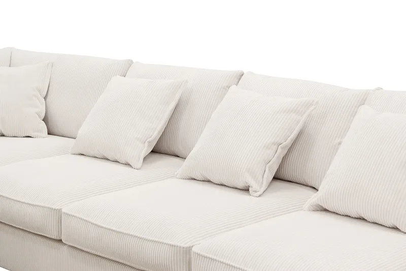 Rossita Lyx 6-sits Högervänd U-formad Extra djup Soffa med Divan och Schäslong i Manchester - Naturvit - Möbler - Soffa - U-soffa