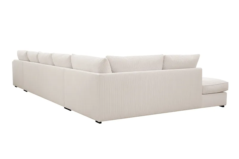 Rossita Lyx 6-sits Högervänd U-formad Extra djup Soffa med Divan och Schäslong i Manchester - Naturvit - Möbler - Soffa - U-soffa