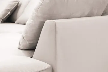 Rossita Lyx 6-sits Högervänd U-formad Extra djup Soffa med Divan och Schäslong i Sammet - Beige - Möbler - Soffa - Sammetssoffa