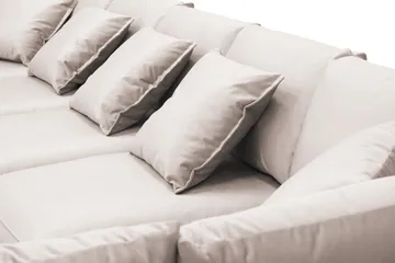 Rossita Lyx 6-sits Högervänd U-formad Extra djup Soffa med Divan och Schäslong i Sammet - Beige - Möbler - Soffa - Sammetssoffa