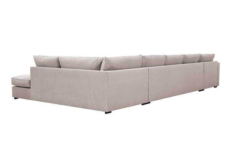Rossita Lyx 6-sits Högervänd U-formad Extra djup Soffa med Divan och Schäslong i Sammet - Beige - Möbler - Soffa - Sammetssoffa
