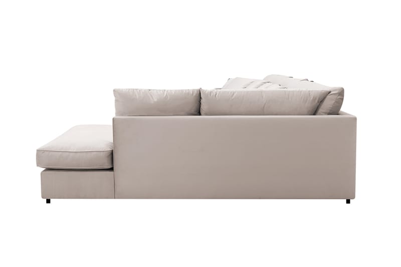 Rossita Lyx 6-sits Högervänd U-formad Extra djup Soffa med Divan och Schäslong i Sammet - Beige - Möbler - Soffa - Sammetssoffa