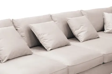 Rossita Lyx 6-sits Högervänd U-formad Extra djup Soffa med Divan och Schäslong i Sammet - Beige - Möbler - Soffa - Sammetssoffa