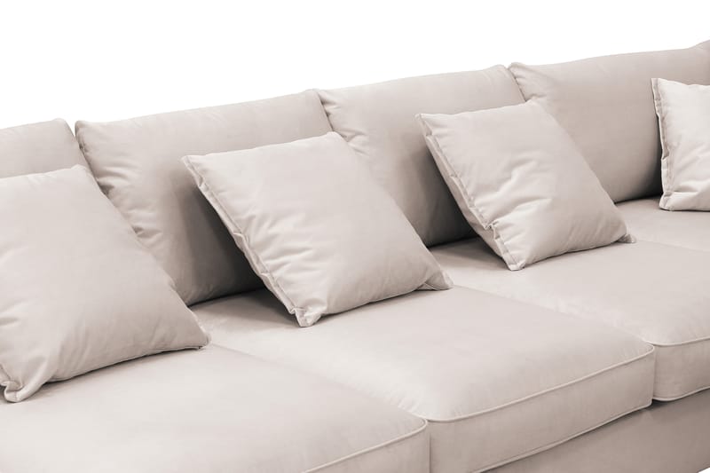 Rossita Lyx 6-sits Högervänd U-formad Extra djup Soffa med Divan och Schäslong i Sammet - Beige - Möbler - Soffa - Sammetssoffa