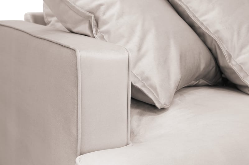 Rossita Lyx 6-sits Högervänd U-formad Extra djup Soffa med Divan och Schäslong i Sammet - Beige - Möbler - Soffa - Sammetssoffa