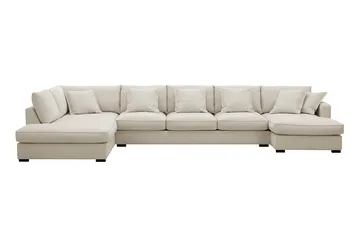 Rossita Lyx 6-sits Högervänd U-formad Extra djup Soffa med Divan och Schäslong i Tyg - Beige - Möbler - Soffa - U-soffa