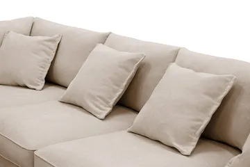 Rossita Lyx 6-sits Högervänd U-formad Extra djup Soffa med Divan och Schäslong i Tyg - Ljusbrun - Möbler - Soffa - U-soffa