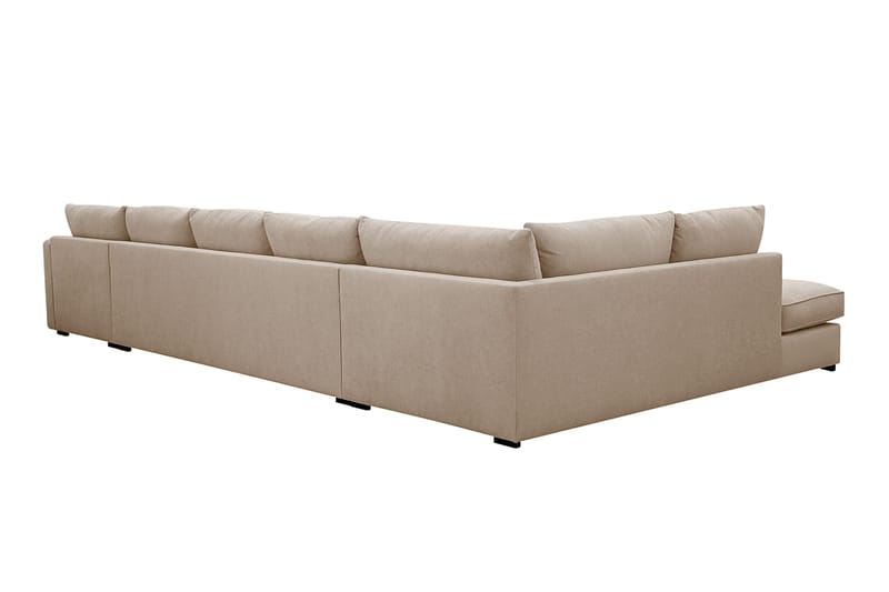 Rossita Lyx 6-sits Högervänd U-formad Extra djup Soffa med Divan och Schäslong i Tyg - Ljusbrun - Möbler - Soffa - U-soffa