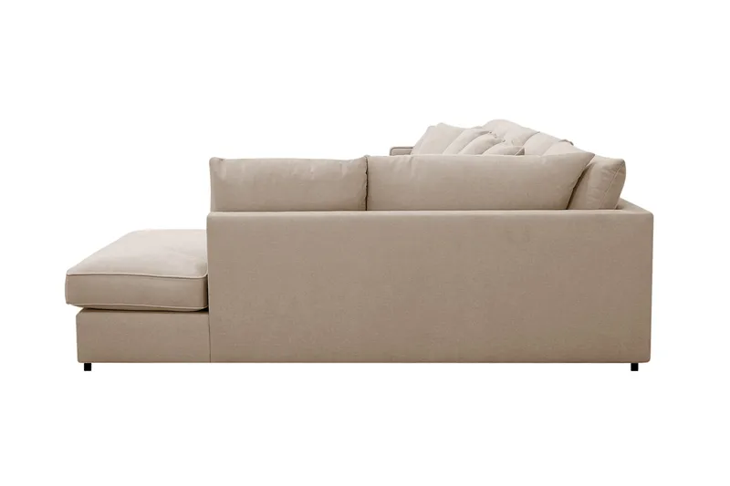 Rossita Lyx 6-sits Högervänd U-formad Extra djup Soffa med Divan och Schäslong i Tyg - Ljusbrun - Möbler - Soffa - U-soffa