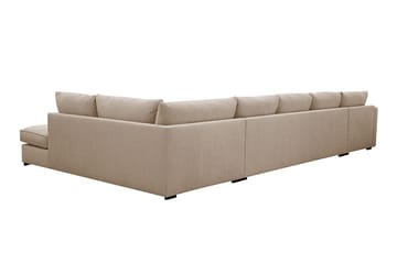 Rossita Lyx 6-sits Högervänd U-formad Extra djup Soffa med Divan och Schäslong i Tyg - Ljusbrun - Möbler - Soffa - U-soffa