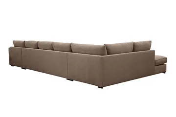 Rossita Lyx 6-sits Högervänd U-formad Extra djup Soffa med Divan och Schäslong i Tyg - Mörkbrun - Möbler - Soffa - U-soffa