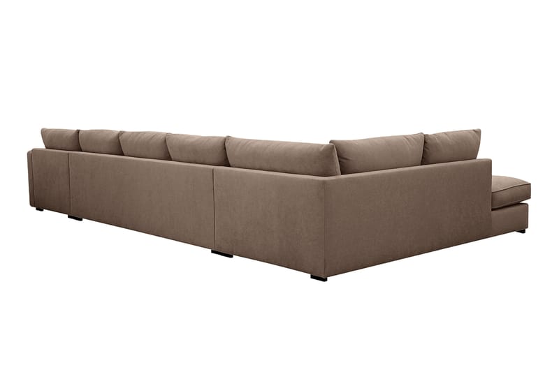 Rossita Lyx 6-sits Högervänd U-formad Extra djup Soffa med Divan och Schäslong i Tyg - Mörkbrun - Möbler - Soffa - U-soffa