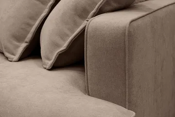 Rossita Lyx 6-sits Högervänd U-formad Extra djup Soffa med Divan och Schäslong i Tyg - Mörkbrun - Möbler - Soffa - U-soffa