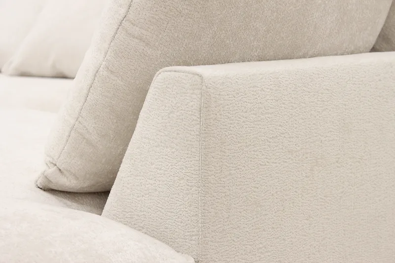 Rossita Lyx 6-sits Vänstervänd U-formad Extra djup Soffa med Divan och Schäslong i Chenille - Beige - Möbler - Soffa - U-soffa