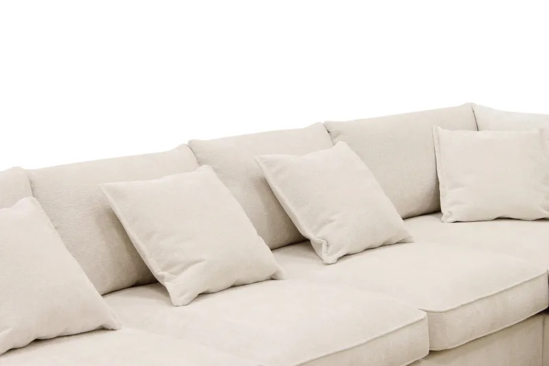 Rossita Lyx 6-sits Vänstervänd U-formad Extra djup Soffa med Divan och Schäslong i Chenille - Beige - Möbler - Soffa - U-soffa