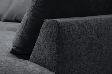 Rossita Lyx 6-sits Vänstervänd U-formad Extra djup Soffa med Divan och Schäslong i Chenille - Svart - Möbler - Soffa - U-soffa