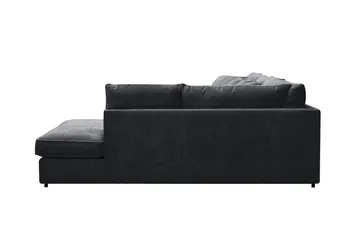 Rossita Lyx 6-sits Vänstervänd U-formad Extra djup Soffa med Divan och Schäslong i Chenille - Svart - Möbler - Soffa - U-soffa