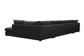 Rossita Lyx 6-sits Vänstervänd U-formad Extra djup Soffa med Divan och Schäslong i Chenille - Svart - Möbler - Soffa - U-soffa