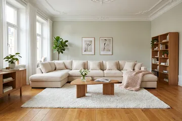 Rossita Lyx 6-sits Vänstervänd U-formad Extra djup Soffa med Divan och Schäslong i Manchester - Beige - Möbler - Soffa - U-soffa