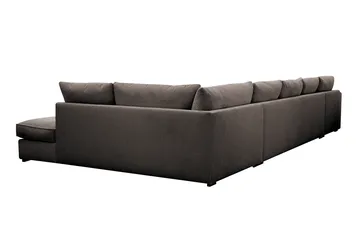 Rossita Lyx 6-sits Vänstervänd U-formad Extra djup Soffa med Divan och Schäslong i Manchester - Brun - Möbler - Soffa - U-soffa