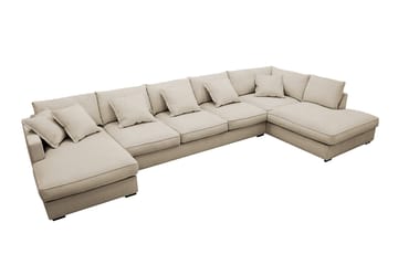 Rossita Lyx 6-sits Vänsterv änd U-formad Extra djup Soffa med Divan och Schäslong i Manchester - Kräm - Möbler - Soffa - U-soffa
