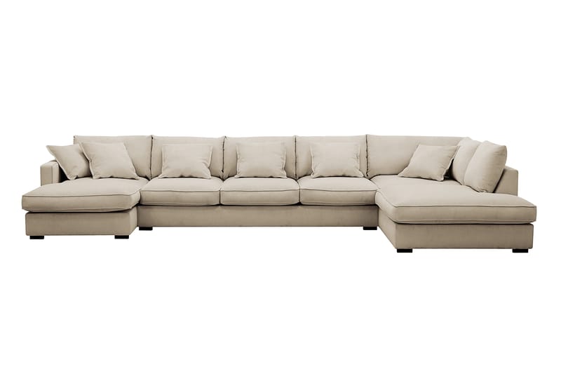 Rossita Lyx 6-sits Vänstervänd U-formad Extra djup Soffa med Divan och Schäslong i Manchester - Kräm - Möbler - Soffa - U-soffa