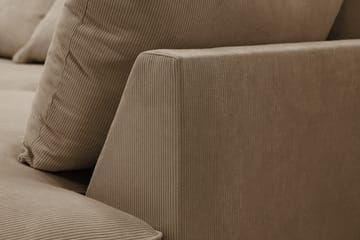 Rossita Lyx 6-sits Vänstervänd U-formad Extra djup Soffa med Divan och Schäslong i Manchester - Ljusbrun - Möbler - Soffa - U-soffa