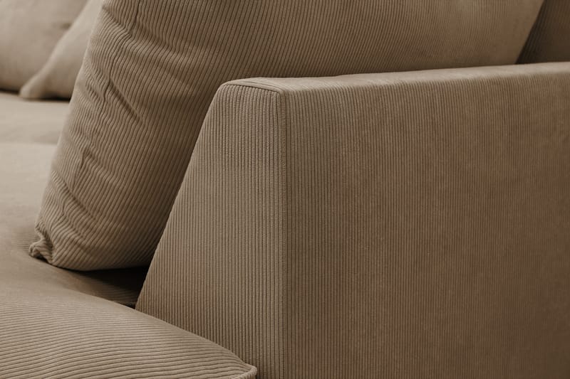 Rossita Lyx 6-sits Vänstervänd U-formad Extra djup Soffa med Divan och Schäslong i Manchester - Ljusbrun - Möbler - Soffa - U-soffa