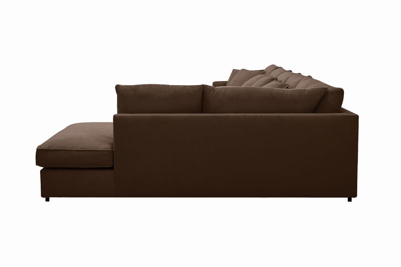Rossita Lyx 6-sits Vänstervänd U-formad Extra djup Soffa med Divan och Schäslong i Manchester - Mörkbrun - Möbler - Soffa - U-soffa