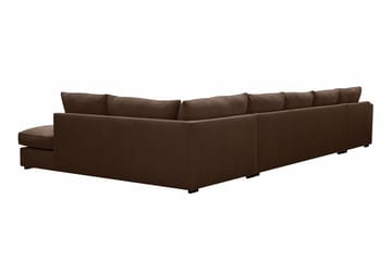 Rossita Lyx 6-sits Vänstervänd U-formad Extra djup Soffa med Divan och Schäslong i Manchester - Mörkbrun - Möbler - Soffa - U-soffa