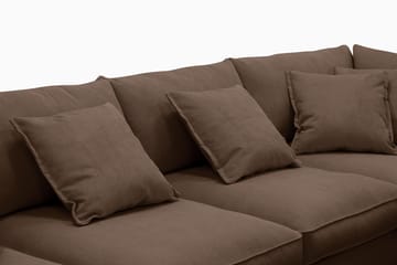Rossita Lyx 6-sits Vänstervänd U-formad Extra djup Soffa med Divan och Schäslong i Manchester - Mörkbrun - Möbler - Soffa - U-soffa
